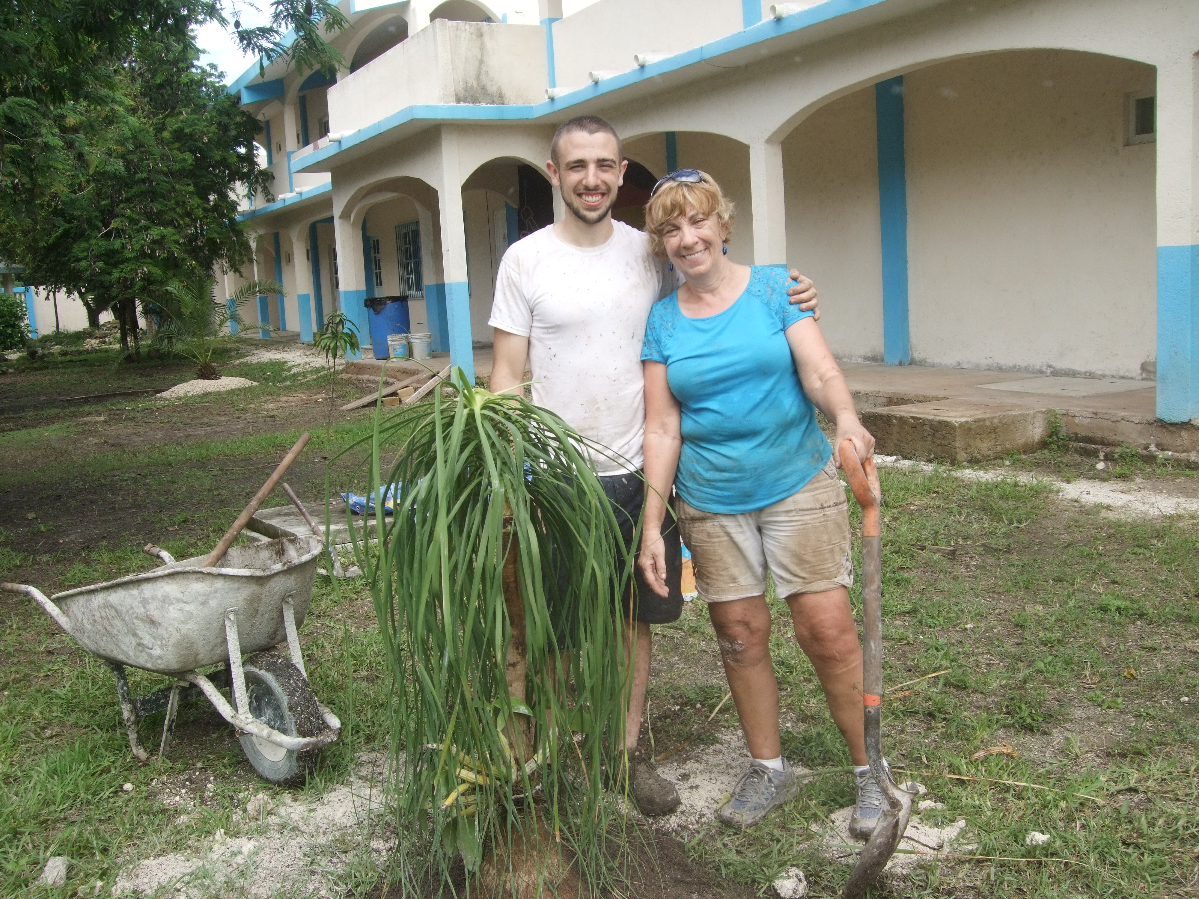 Luke and Cheryl- and 'Audrey Hepburn' (elephant foot palm).